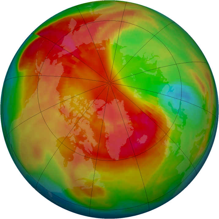 Arctic ozone map for 26 February 1998